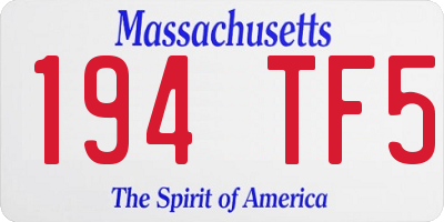 MA license plate 194TF5