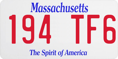 MA license plate 194TF6