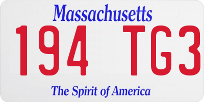 MA license plate 194TG3