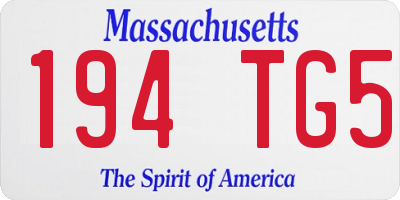 MA license plate 194TG5