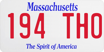 MA license plate 194TH0