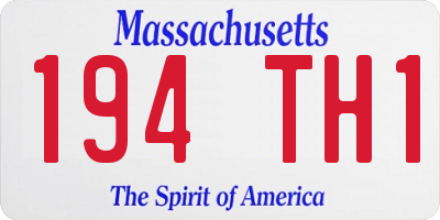 MA license plate 194TH1