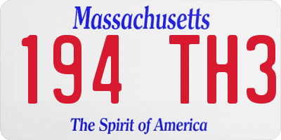 MA license plate 194TH3