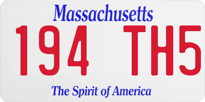 MA license plate 194TH5