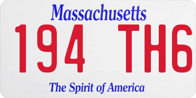 MA license plate 194TH6