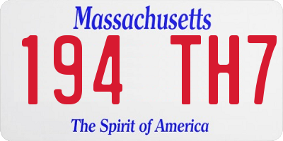 MA license plate 194TH7