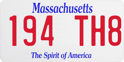 MA license plate 194TH8