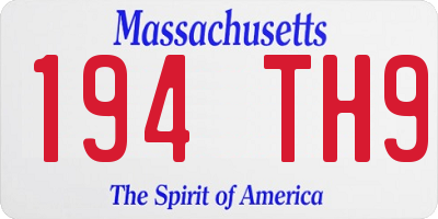 MA license plate 194TH9