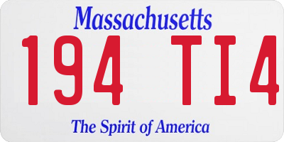 MA license plate 194TI4