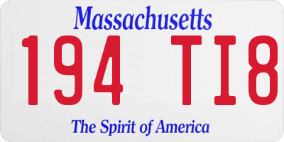 MA license plate 194TI8