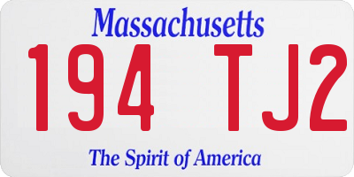 MA license plate 194TJ2