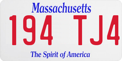 MA license plate 194TJ4