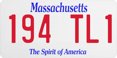 MA license plate 194TL1