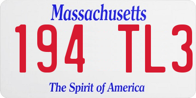 MA license plate 194TL3