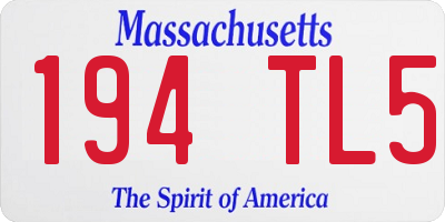 MA license plate 194TL5