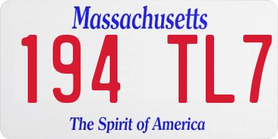 MA license plate 194TL7