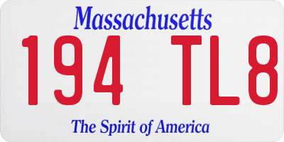 MA license plate 194TL8