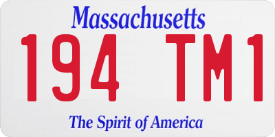 MA license plate 194TM1