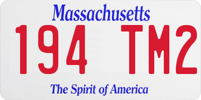 MA license plate 194TM2