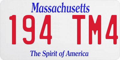 MA license plate 194TM4