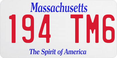 MA license plate 194TM6
