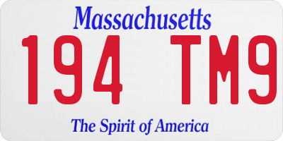 MA license plate 194TM9
