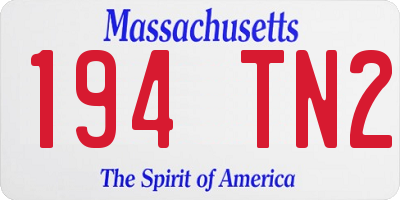 MA license plate 194TN2