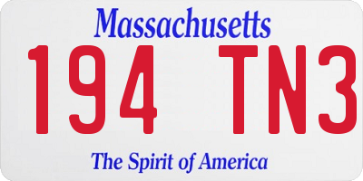 MA license plate 194TN3