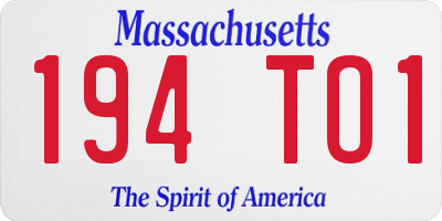 MA license plate 194TO1