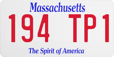 MA license plate 194TP1