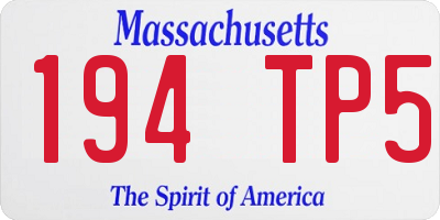 MA license plate 194TP5