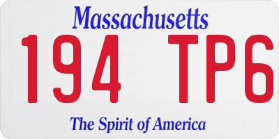 MA license plate 194TP6