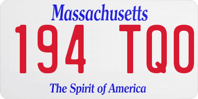 MA license plate 194TQ0