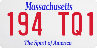 MA license plate 194TQ1