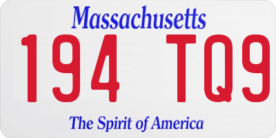 MA license plate 194TQ9