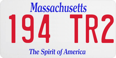 MA license plate 194TR2