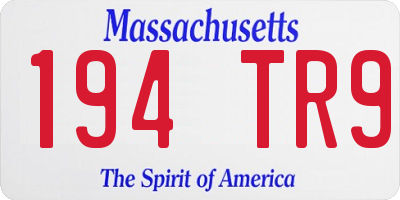 MA license plate 194TR9