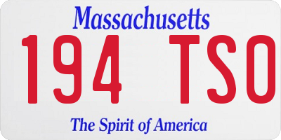 MA license plate 194TS0