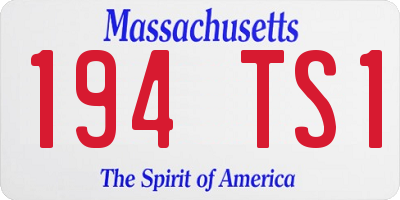MA license plate 194TS1