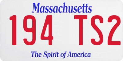 MA license plate 194TS2