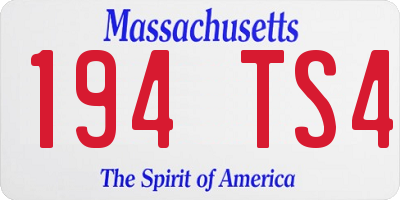 MA license plate 194TS4