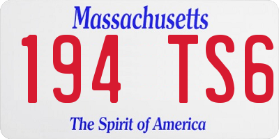 MA license plate 194TS6