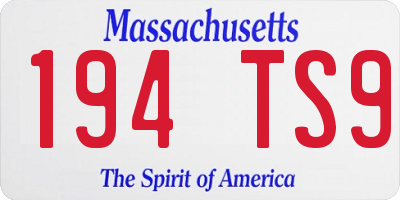 MA license plate 194TS9