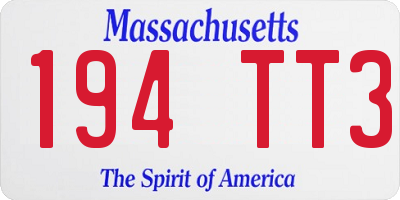 MA license plate 194TT3