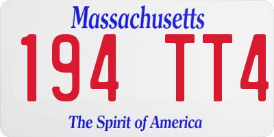 MA license plate 194TT4