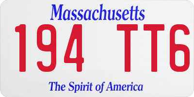 MA license plate 194TT6