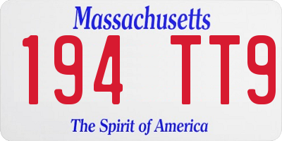 MA license plate 194TT9