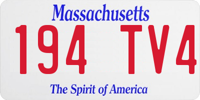 MA license plate 194TV4