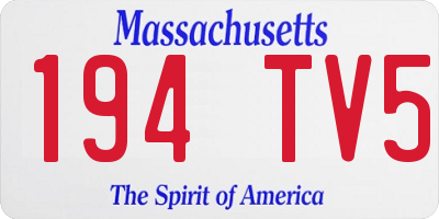 MA license plate 194TV5
