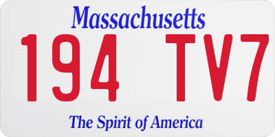 MA license plate 194TV7